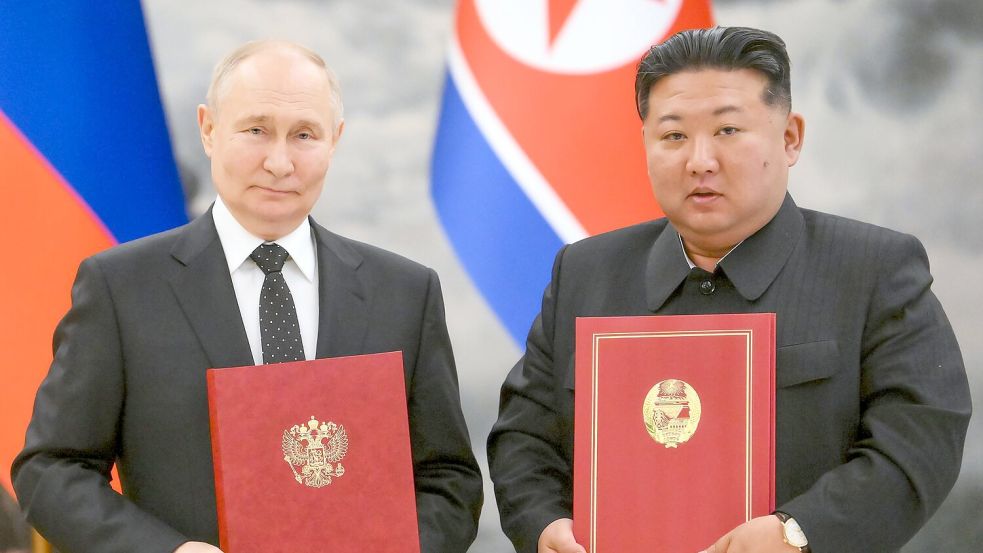 Nordkoreas Machthaber Kim Jong Un ist im vergangenen Jahr eine für das Land beispiellose Militärkooperation mit Russland eingegangen. (Archivfoto) Foto: Kristina Kormilitsyna/Pool Sputn