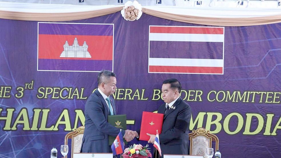 Thailand und Kambodscha hatten sich am Samstag auf eine Waffenruhe geeinigt. Foto: Uncredited/Agence Kampuchea Pres