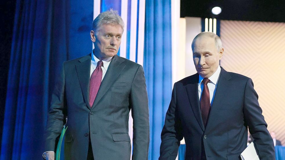 Kremlsprecher Peskow spricht von Terror gegen Putin und Russland. (Archivbild) Foto: Mikhail Metzel/Pool Sputnik Krem