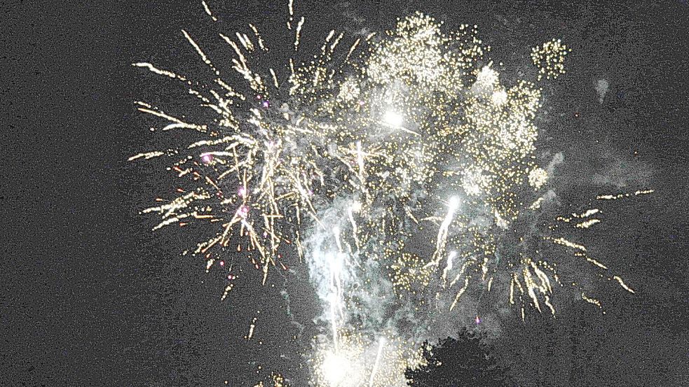 Viel Feuerwerk wurde um Mitternacht wieder am Leeraner Hafen gezündet. Foto: Bodo Wolters