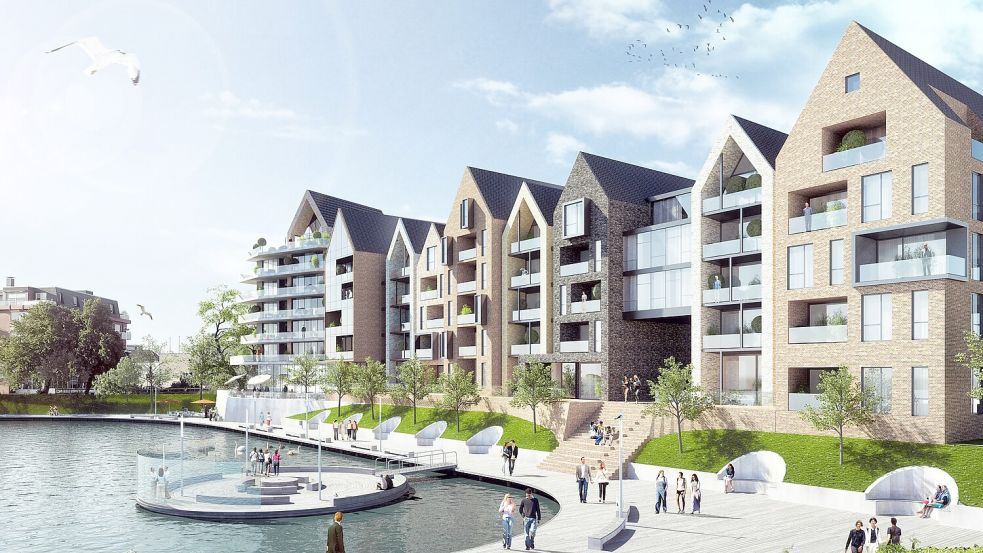 So soll der Hafenkopf künftig aussehen. Illustration: Architekturbüro Eden