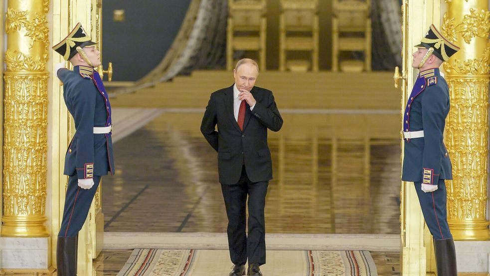 Empfang für neue Botschafter in Moskau ohne Worte zu den großen Themen der Weltpolitik. (Archivbild) Foto: Ramil Sitdikov/Pool Reuters/AP/d