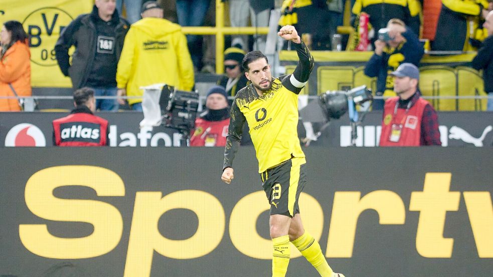Kapitän Emre Can bescherte dem BVB gegen St.Pauli den späten Sieg. Foto: Bernd Thissen