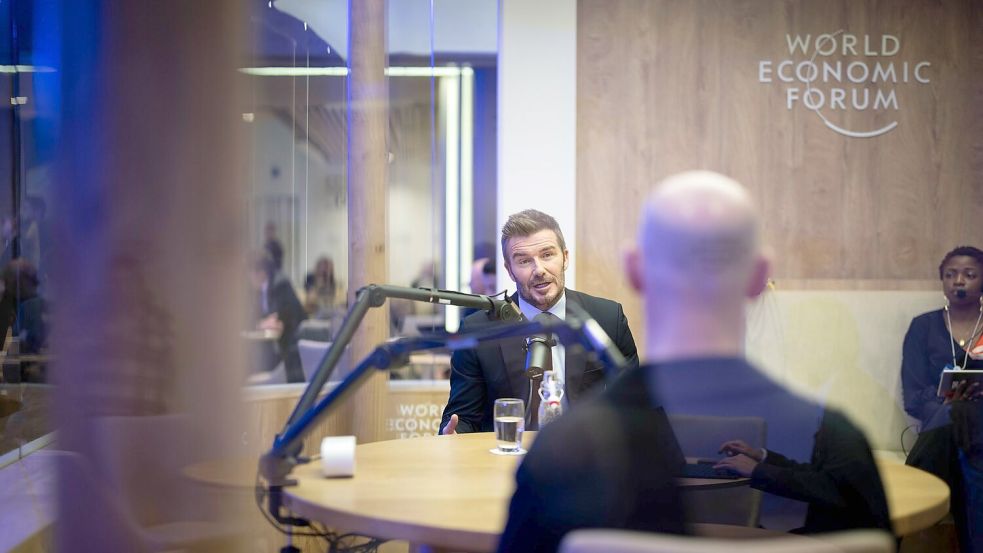 David Beckham ist derzeit beim Weltwirtschaftsforum in Davos. Foto: Gian Ehrenzeller