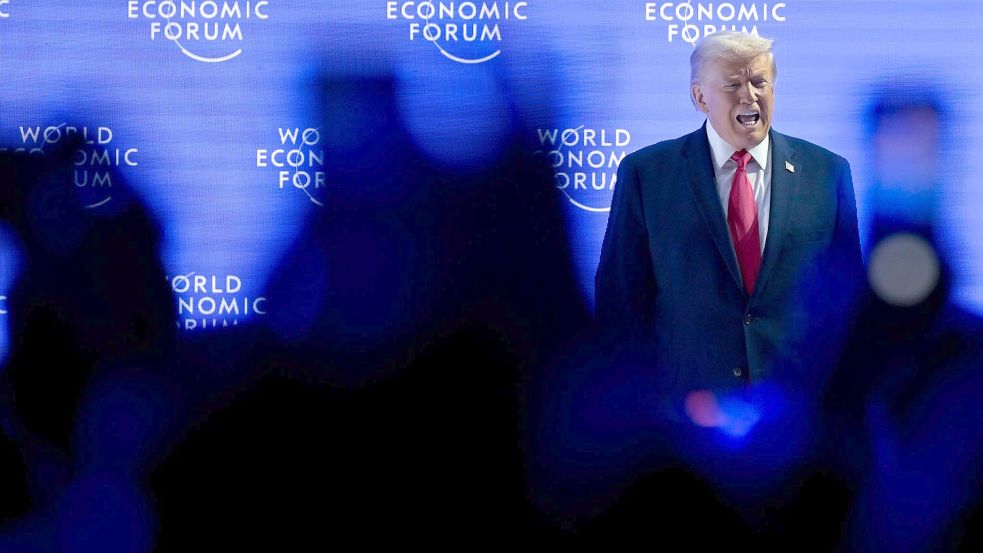 Trump spricht in Davos. Foto: Gian Ehrenzeller