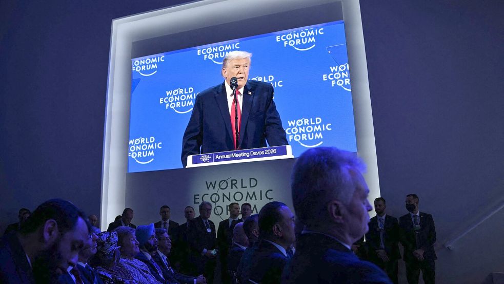 „Europa entwickelt sich in die falsche Richtung“: US-Präsident Donald Trump spricht beim Weltwirtschaftsforum in Davos. Foto: Mandel Ngan/AFP