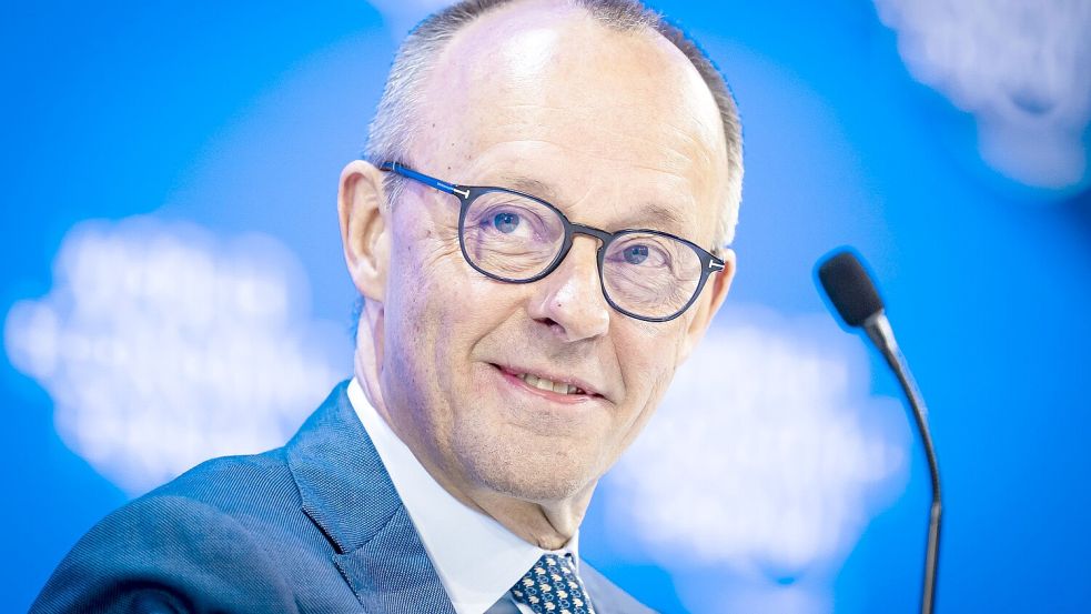 Friedrich Merz beim Weltwirtschaftsforum in Davos: Kluge Rede als Antwort auf Donald Trump. Foto: Gian Ehrenzeller