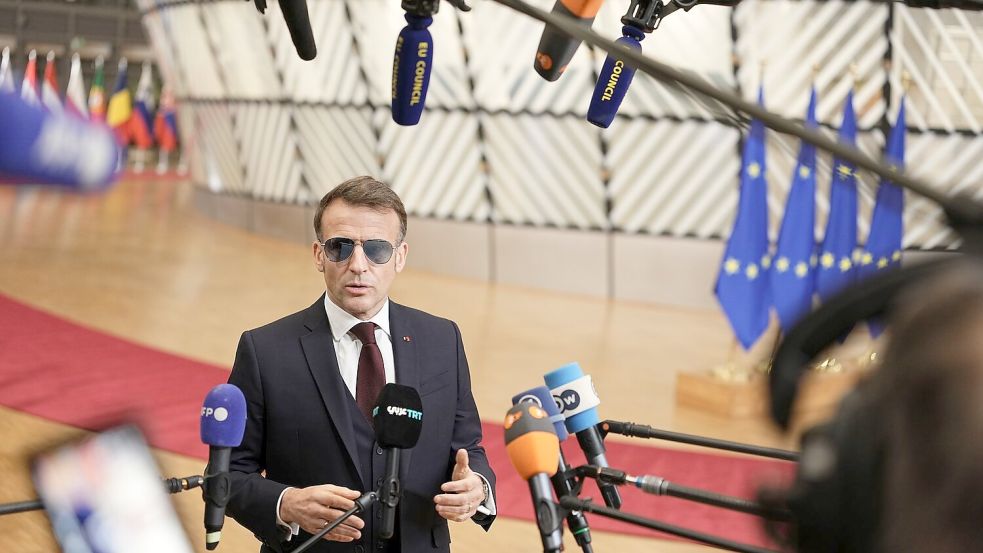 Europa könne sich Respekt verschaffen, wenn es bedroht werde, meint Frankreichs Präsident Emmanuel Macron. Foto: Michael Kappeler/dpa