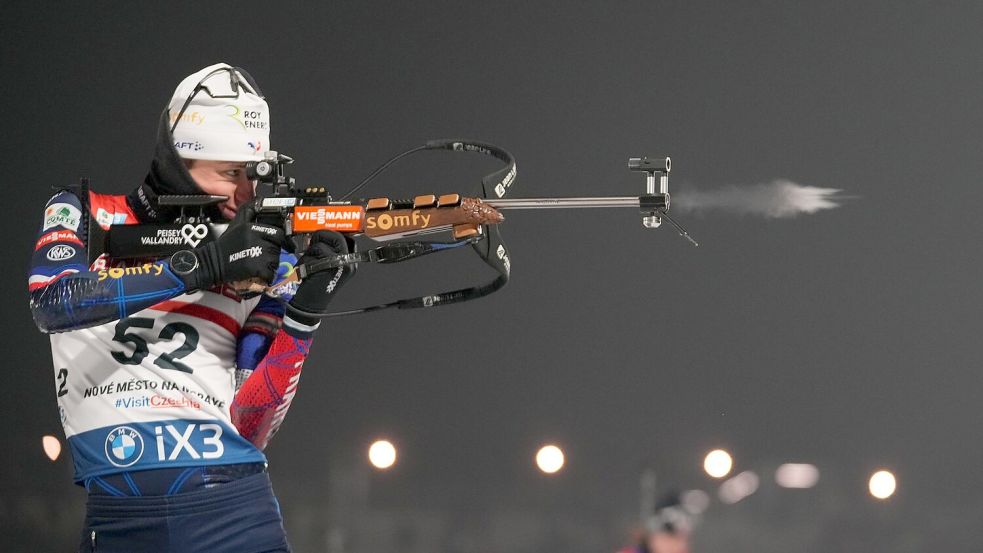 Sieg im verkürzten Einzel: Eric Perrot. Foto: Petr David Josek/AP/dpa
