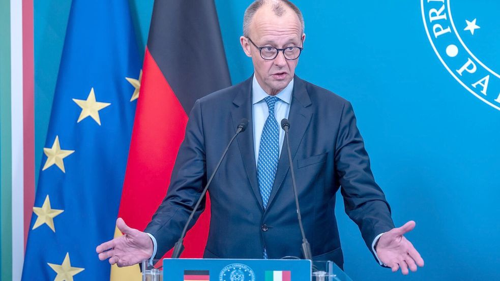 Die Antwort des Kanzlers auf Trumps Friedensrat lautet: Nein, aber ... . Foto: Michael Kappeler/dpa