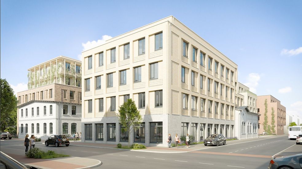 So soll die Ecke Rehmstraße und Lange Straße in Osnabrück im Stadtteil Wüste in Zukunft von der Rehmstraße aus aussehen. Foto: Architekturbüros MAS/Peña und Daily Space