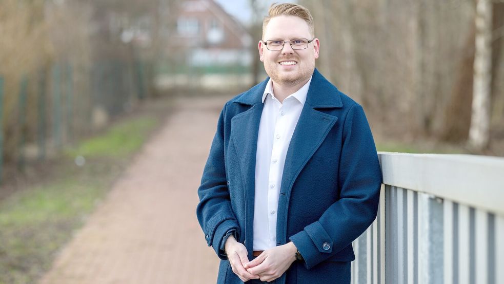 Malte Blümel kandidiert bei der Bürgermeisterwahl in Jemgum. Foto: Akka Olthoff