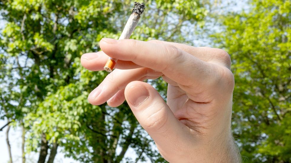 Ein Joint in einer Hand. Foto: DPA