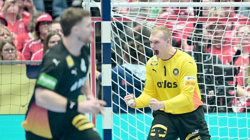 Torhüter David Späth erhielt gegen Dänemark den Vorzug vor Andreas Wolff. Foto: Sina Schuldt