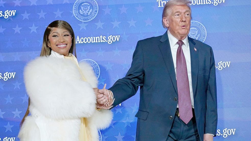 Rapperin Nicki Minaj sagte, sie sei der „wahrscheinlich“ größte Fan des US-Präsidenten. Foto: Jose Luis Magana/AP/dpa