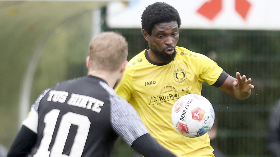 Precious Linus Tenebe traf in zehn Spielen 13-mal für den TuS Middels. Nun wechselt er in die Oberliga. Foto: Jens Doden, Emden