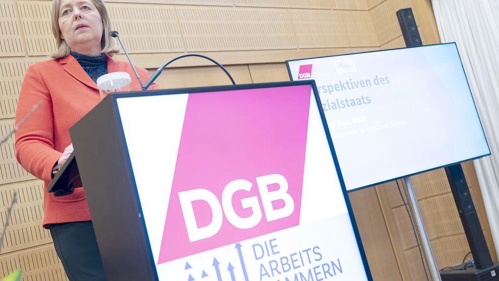 Arbeitsministerin Bärbel Bas war bei einer DGB-Sozialstaatskonferenz in Berlin eingeladen. Foto: IMAGO/Mike Schmidt