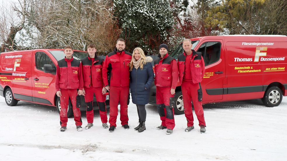 Das Dussenpond-Team um Thomas und Maria Dussenpond (Mitte) steht seit 20 Jahren für Qualität, Zuverlässigkeit und Ideenreichtum auch über Ostfriesland hinaus. Fotos (2): Axel Wittich