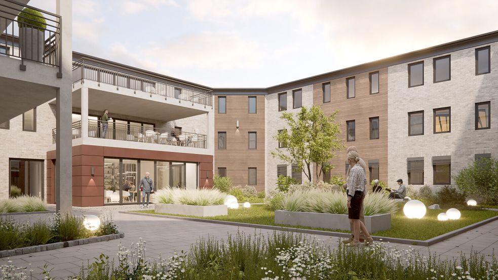 So soll der Innenhof des Gebäudes aussehen. Grafik: Awo Weser-Ems