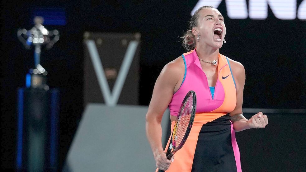 Aryna Sabalenka hat in Melbourne ihren dritten Titel verpasst. Foto: Dita Alangkara/AP/dpa