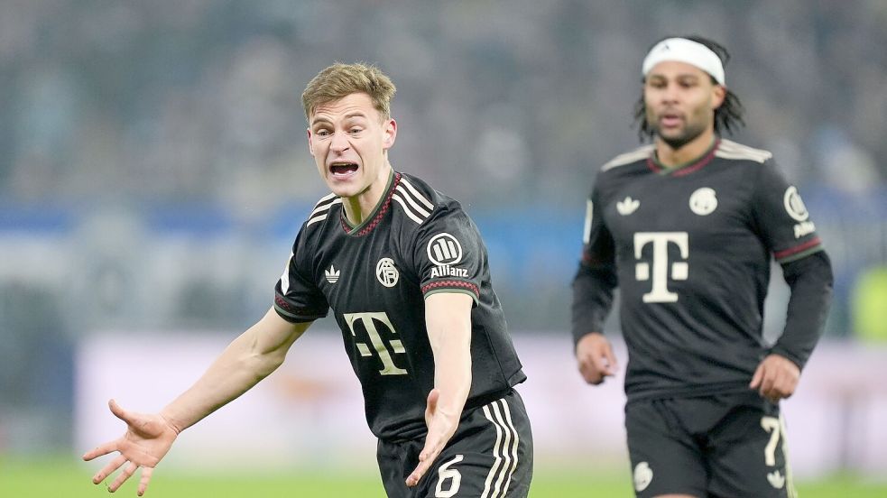 Viel Aufregerpotenzial beim 2:2 in Hamburg: Bayern-Profi Joshua Kimmich reagiert. Foto: Marcus Brandt