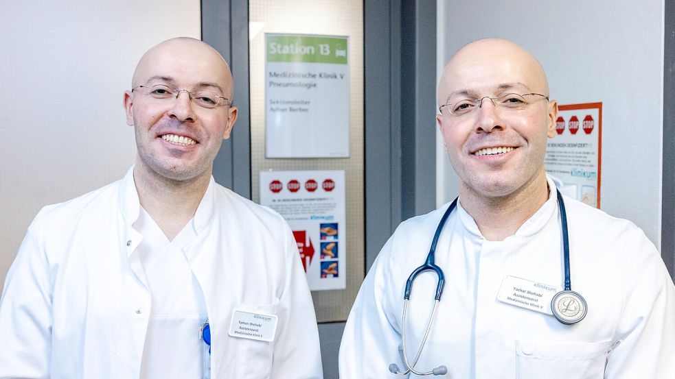 Die Zwillingsbrüder Yachar (links) und Yaman Shehabi sind seit etwas mehr als einem Monat Assistenzärzte im Klinikum Osnabrück. Foto: Denise Matthey