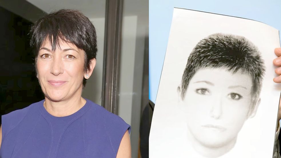 Die Epstein-Vertraute Ghislaine Maxwell und ein Fahndungsfoto, mit dem die Familie der verschwundenen Madeleine McCann nach einer verdächtigen Frau sucht. Die Ähnlichkeit sorgt für Spekulationen im Internet. Foto: shz