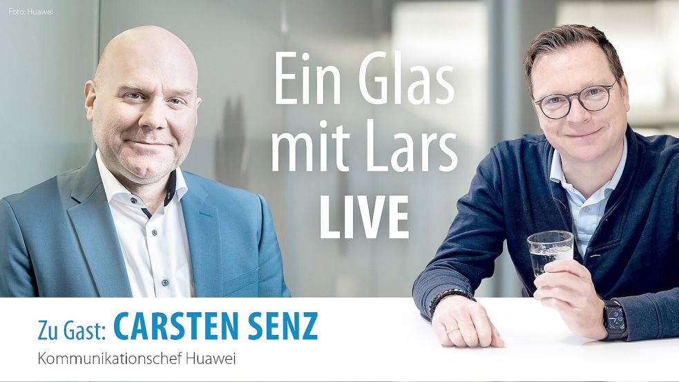 Carsten Senz kommt nach Leer und spricht mit Lars Reckermann über China, Handel und Politik. Grafik: Kirsten Schüür