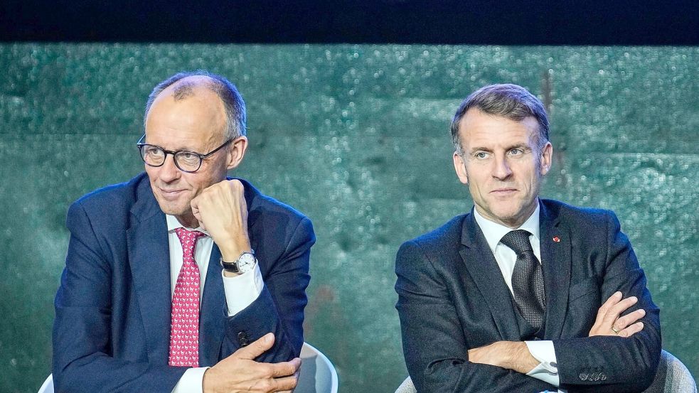 Wollen Europas Wirtschaft wieder auf Spur bringen, sind sich aber nicht ganz einig, wie: Bundeskanzler Friedrich Merz und der französische Präsident Emmanuel Macron. (Archivfoto) Foto: Ebrahim Noroozi