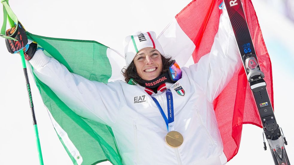 Olympiasiegerin im Super-G: Die Italienerin Federica Brignone. Foto: Michael Kappeler