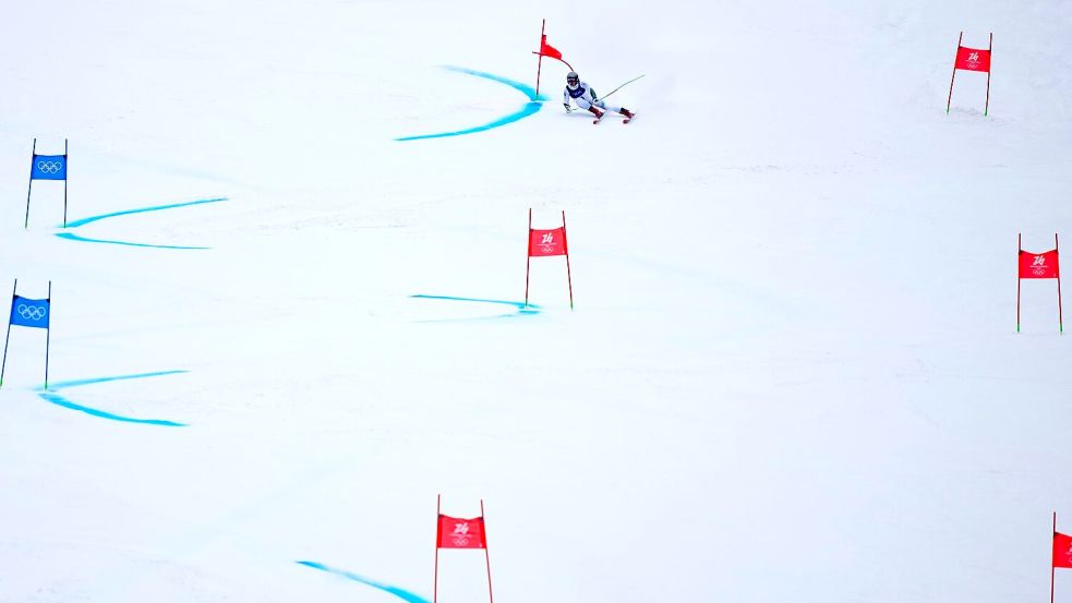 Im ersten Lauf eine Liga für sich: Lucas Pinheiro Braathen. Foto: Julia Demaree Nikhinson/AP/dpa