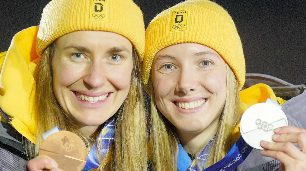 Susanne Kreher (r) holte sich Silber, Jacqueline Pfeifer fuhr zu Bronze. Foto: Michael Kappeler