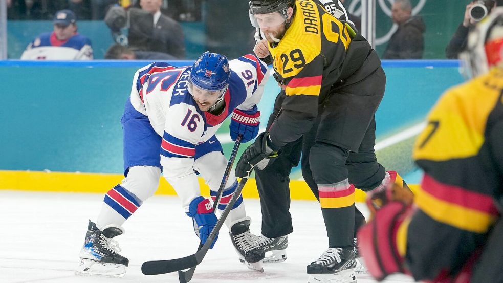 Deutschlands Kapitän Leon Draisaitl wurde von seinen Gegenspielern verhöhnt. Foto: Carolyn Kaster/AP/dpa