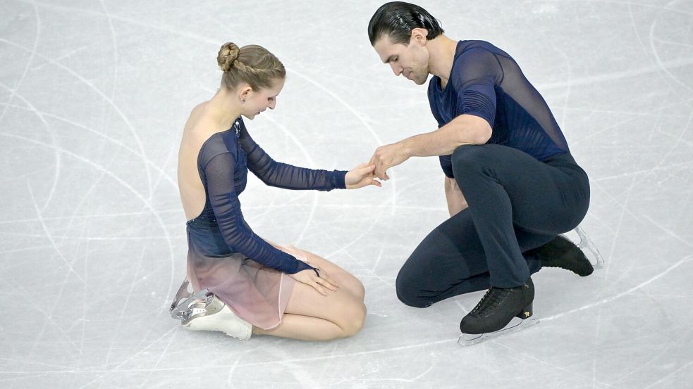 Minerva Hase und Nikita Volodin unterliefen in der Kür einige Fehler. Foto: Peter Kneffel