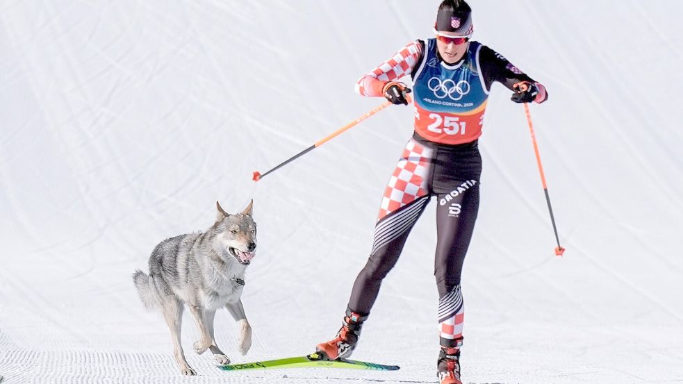 Langläuferin Tena Hadzic ließ sich vom überraschenden Verfolger nicht aus dem Konzept bringen. Foto: Terje Pedersen/NTB/dpa