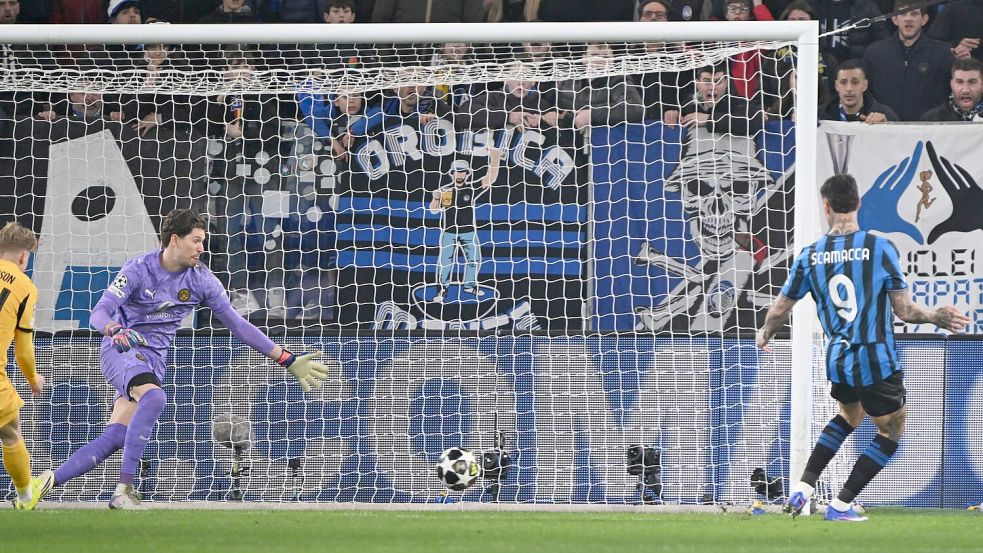 Brachte Bergamo früh in Führung: Gianluca Scamacca. Foto: Federico Gambarini/dpa