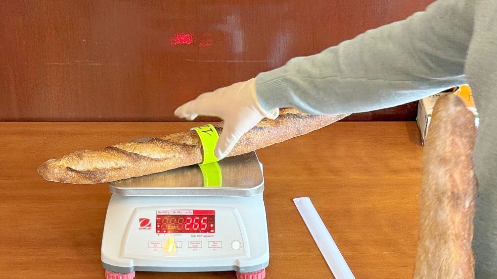 Für den Baguette-Wettbewerb werden die Brote kritisch begutachtet. Foto: Michael Evers