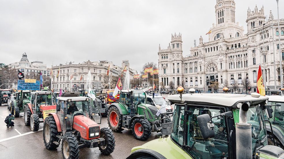 Gegen das Abkommen gab es in der Vergangenheit zahlreiche Proteste: Vor allem von Landwirten. (Archivbild) Foto: Carlos Luján/EUROPA PRESS/dpa