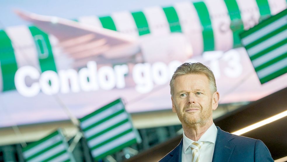 Condor-Chef Peter Gerber sieht die Zukunft der Airline in Frankfurt. Foto: Andreas Arnold