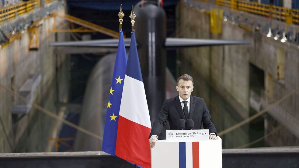 Präsident Macron kündigte eine Aufstockung der Atomsprengköpfe im französischen Arsenal an. Foto: IMAGO/MAXPPP