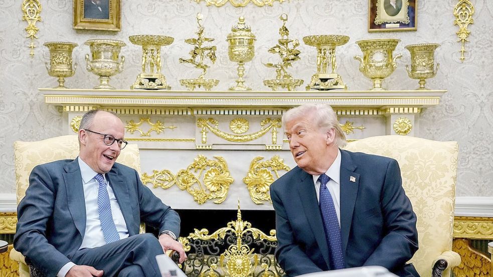 Kanzler und US-Präsident kamen wieder gut miteinander zurecht im Oval Office. Foto: Kay Nietfeld/dpa