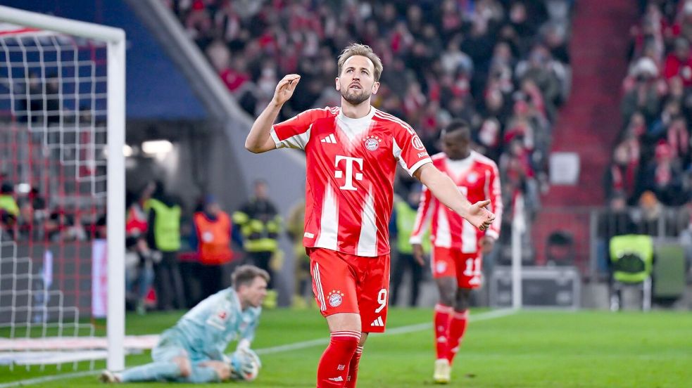 Kane jagt den Lewandowski-Rekord. (Archivbild) Foto: Sven Hoppe