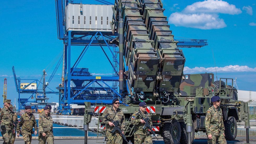 Ein Patriot-Flugabwehrsystem bei einer Bundeswehrübung - in dem System sind auch Vincorion-Komponenten verbaut. Foto: Jens Büttner