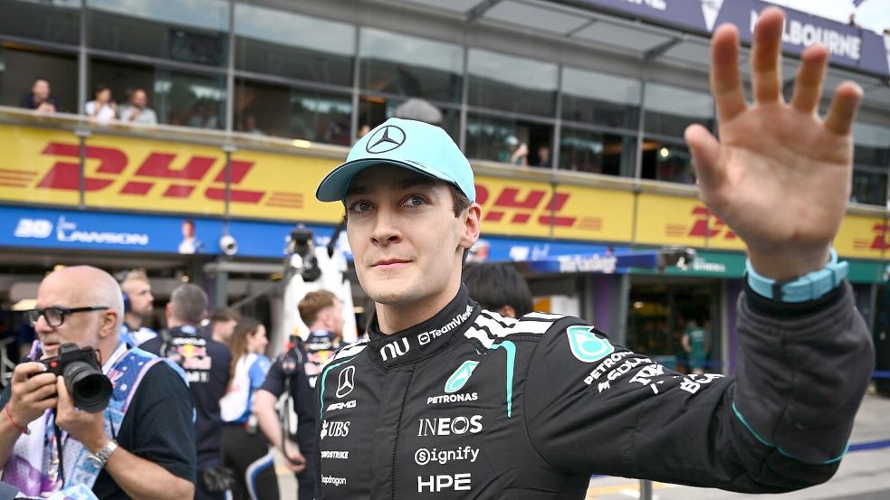 George Russell darf sich feiern lassen. Foto: Joel Carrett