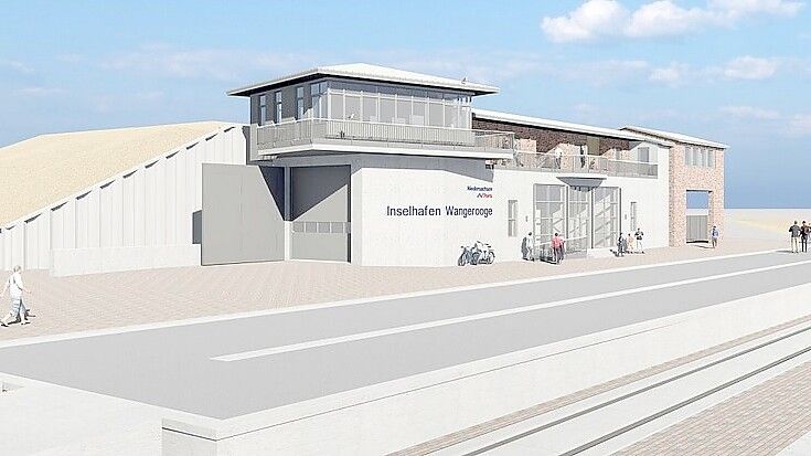 So wird das neue Hafenbetriebsgebäude aussehen. Grafik: NPorts