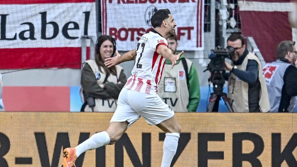 Vincenzo Grifo erzielte sein 105. Pflichtspieltor für Freiburg. Foto: Achim Keller