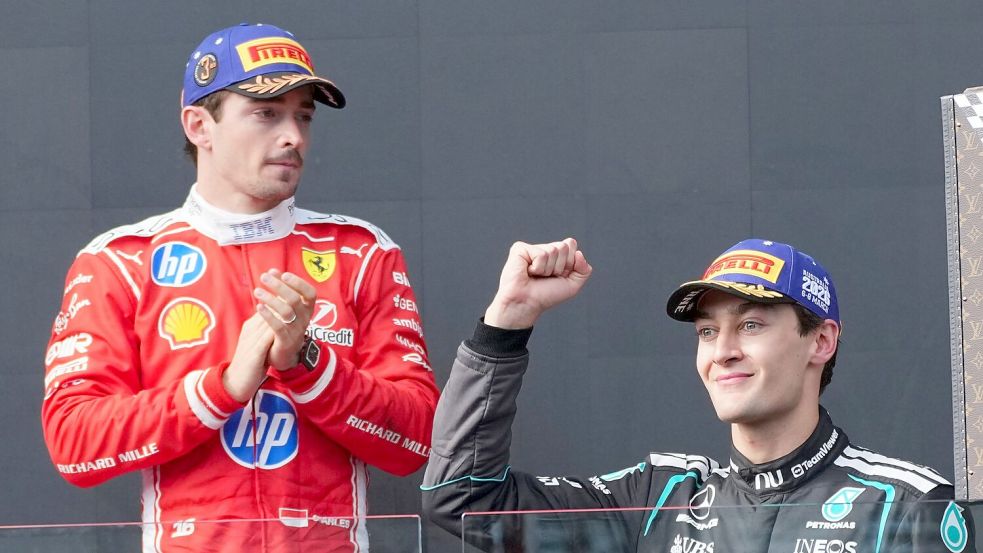 George Russell (r) hält die Kritikwelle für überzogen. Foto: Scott Barbour/AP/dpa