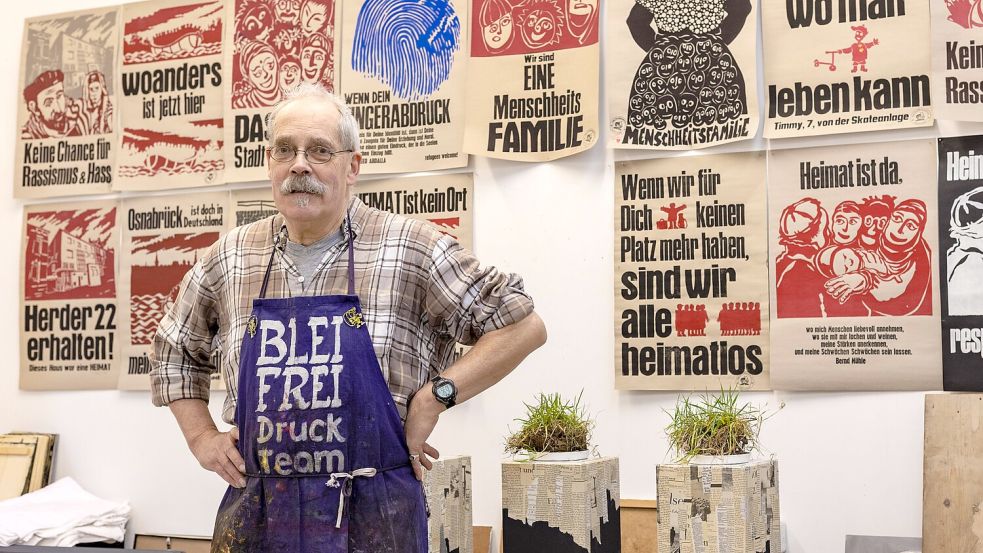 Kunst und Engagement für die Gesellschaft gehen bei Manfred Blieffert Hand in Hand. Foto: Sebastian Dannenberg
