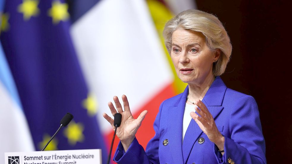 Von der Leyen hat es als einen strategischen Fehler bezeichnet, dass Europa sich von der Kernenergie abgewendet hat. Foto: Abdul Saboor/Pool Reuters via AP