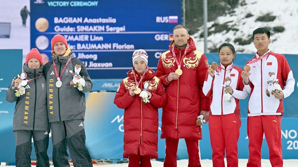 Die Siegerehrung mit Deutschland, Russland und China. Foto: Martin Schutt